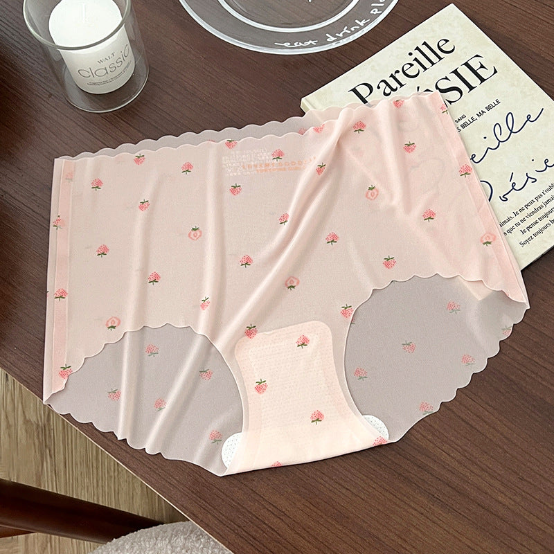 Cloud Ice Silk Strawberry Panties