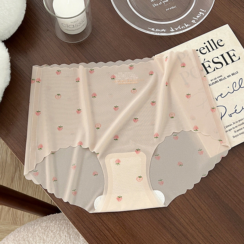 Cloud Ice Silk Strawberry Panties