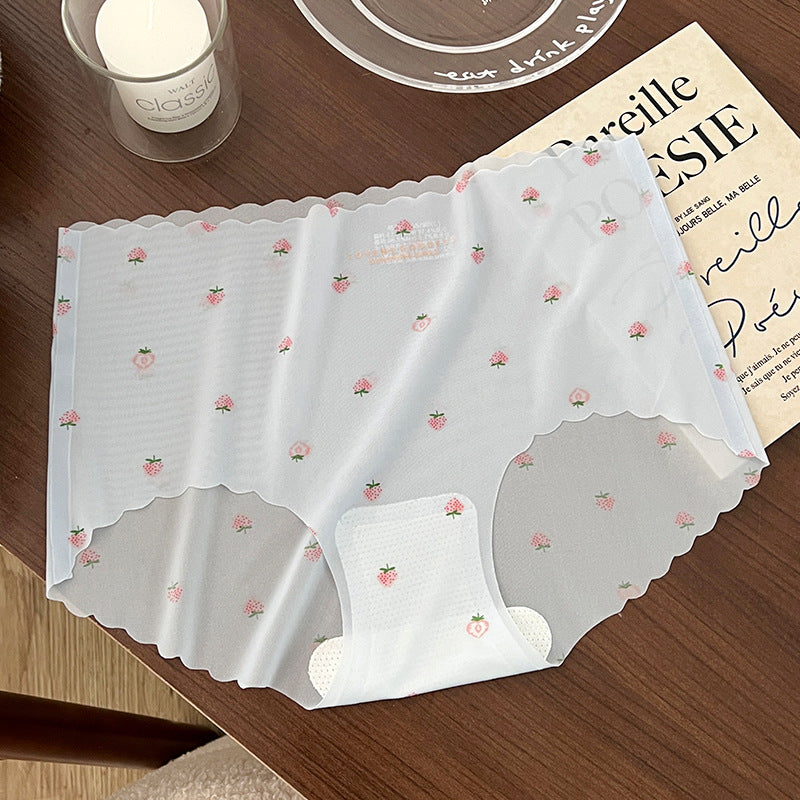 Cloud Ice Silk Strawberry Panties
