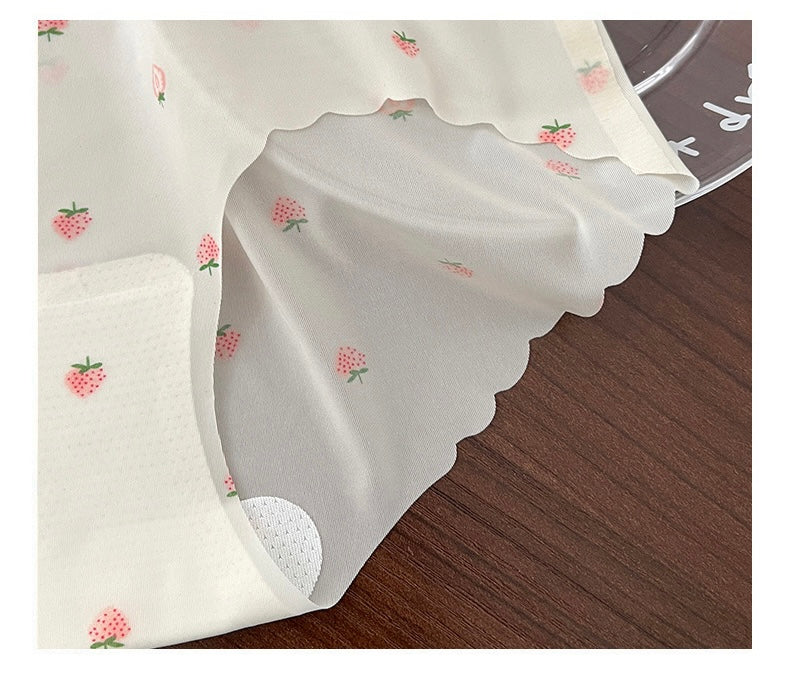 Cloud Ice Silk Strawberry Panties