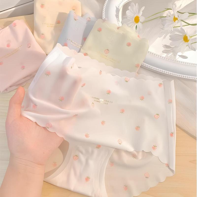 Cloud Ice Silk Strawberry Panties